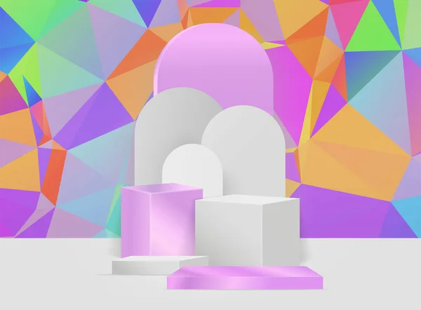 기초적 추상적 스튜디오 디스플레이를 Pedestal Abstract Geometric — 스톡 벡터