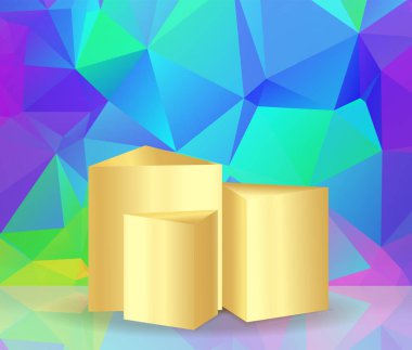 Görüntü için podyum ve soyut arkaplan Sahne Stüdyosu veya Yaya ve Soyut Geometrik arkaplan dolu