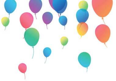 Confetti background with Party poppers and air balloons isolated. Festive vector illustration.Lettering Happy Birthday To Yo