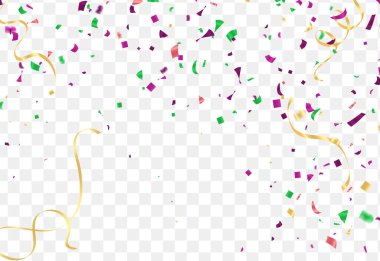 Happy birthday holiday balloons design colorful Party Flags And Ribbons Falling On Background. eps