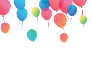 Confetti background with Party poppers and air balloons isolated. Festive vector illustration.Lettering Happy Birthday To Yo