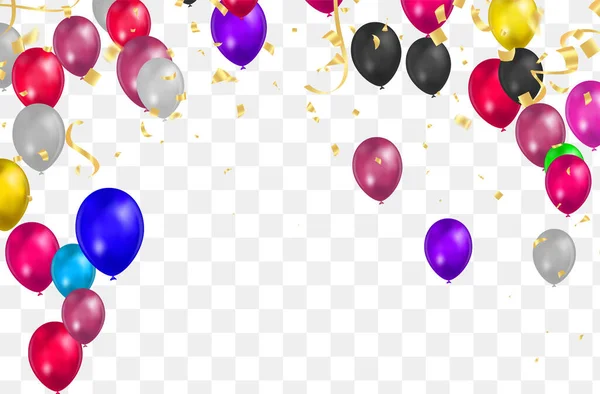 庆祝的背景与气球和意大利面 矢量说明 — 图库矢量图片