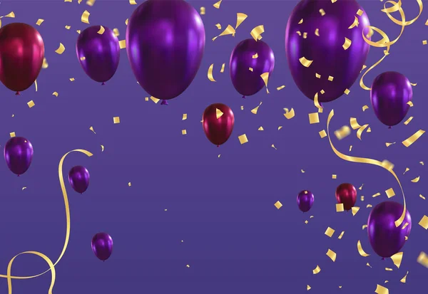 带气球的节日背景 — 图库矢量图片