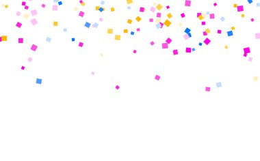 Beyaz arkaplanda renkli konfeti