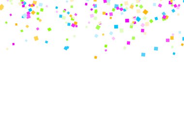 Beyaz arkaplanda renkli konfeti