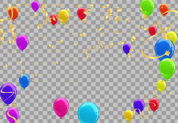 漂亮的矢量集五彩斑斓的现实派对气球 — 图库矢量图片
