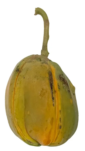 Papaya Meyvesi Kırpma Yolu Ile Beyaz Bir Arkaplanda Izole — Stok fotoğraf
