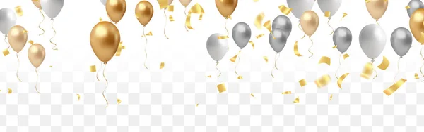 Renkli balonla doğum günü ve kutlama afişi, 3D illüstrasyon