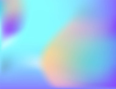 Sanal folyo arka planı. Yanardöner hologram dokusu. Sanal folyo. Pastel neon gökkuşağı. Ultraviyole metal kağıt. Sunum için şablon. Web tasarımına kapak. Soyut renkli gradyan.