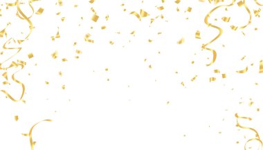 Altın konfeti izole. Festival arka plan. Vektör çizim