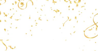 Altın konfeti izole. Festival arka plan. Vektör çizim