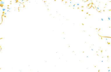 Altın konfeti izole. Festival arka plan. Vektör çizim