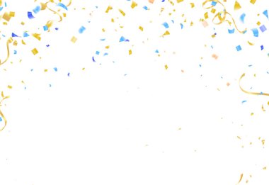 Altın konfeti izole. Festival arka plan. Vektör çizim