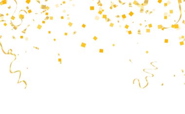Altın konfeti izole. Festival arka plan. Vektör çizim