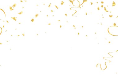 Altın konfeti izole. Festival arka plan. Vektör çizim