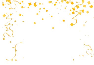 Altın konfeti izole. Festival arka plan. Vektör çizim