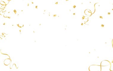 Altın konfeti izole. Festival arka plan. Vektör çizim