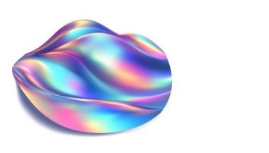 Sanal folyo. Parlak holografik folyo. 3d vektör illüstrasyonu.