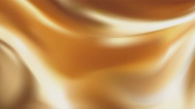 Dalgalı altın rengi kumaş kumaş arka planı. Beyaz arka planda izole edilmiş zarif altın saten. Sarı dalgalar rüzgarda uçuşuyor. Wes 'in kullandığı ağ aracı 