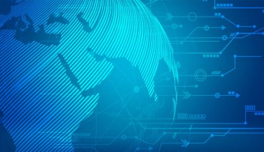 Bulut Hesaplama ve Ağ Tasarımı Mavi Arkaplanda