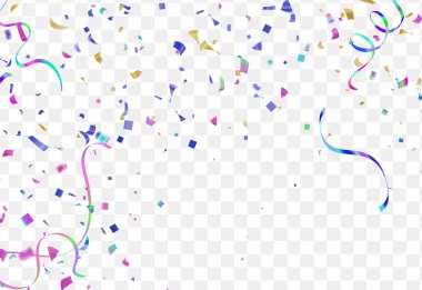 Soyut renkli konfeti arka plan. Üzerinde beyaz izole. Vektör tatil çizim.