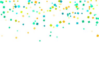 Renkli konfeti ve şeffaf bir arka planda süslü püslü patlama çerçeve çizimi. Doğum günü kutlaması için karnaval elemanları vektörü. Çoklu renkli konfeti ve püskül çerçeve vektörü