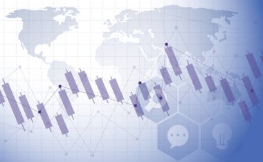 Grafik ve dünya haritası ile soyut arkaplan. Vektör çizimi. Eps 10