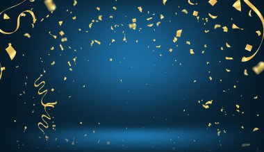 Doğum günü selamlama vektör şablonu tasarımı. Konfeti elementli beyaz tahta boşluğunda mutlu yıllar. 3 boyutlu hava balonları. resimleme