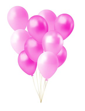 Şeffaf arka planda izole edilmiş renkli balonlar. Vektör illüstrasyonu