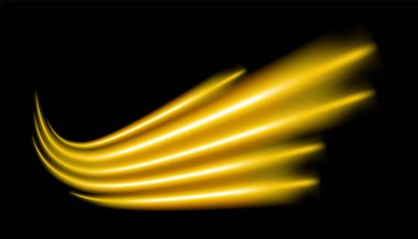 Soyut tasarım vektör çizimi güzel Altın ışık hızı çizgisi arkaplanı