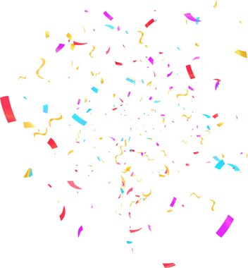 Konfeti ve kurdelelerle kutlama geçmişi. Vektör illüstrasyonu