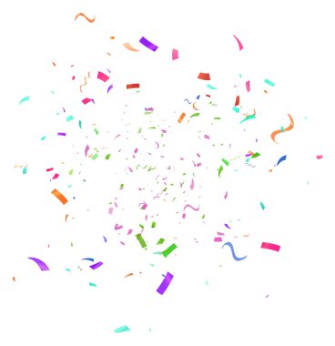 Konfeti ve kurdelelerle kutlama geçmişi. Vektör illüstrasyonu