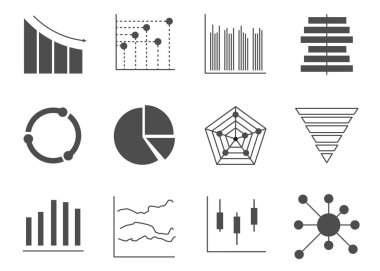 İş simgeleri Vektör illüstrasyonunu ayarladı  
