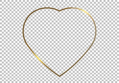 Boş arkaplanda altın kalp