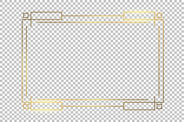 Şeffaf arka planda izole edilmiş lüks altın sınır. Parlak gradyan etkisi dikdörtgen çerçeve. Vektör illüstrasyonu.