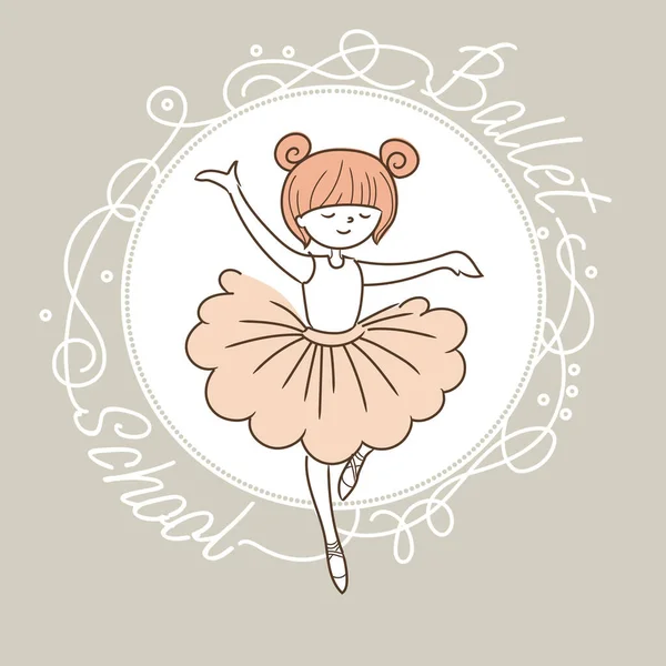 Liten Ballerina Logotyp Vektor Illustration För Banner Eller Tillkännagivande — Stock vektor