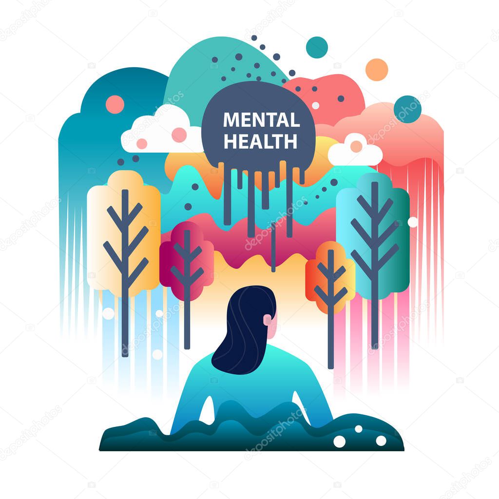 Mental health, disease, brain development, treatment concept.