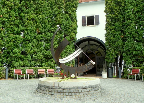 Macaristan Budapeşte Vasarely Müzesi Müzenin Girişinin Önünde Sergi — Stok fotoğraf
