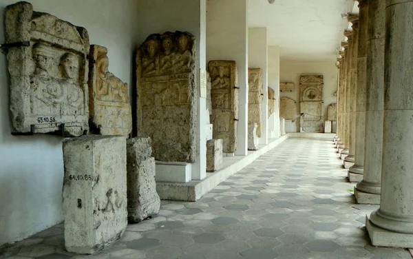 Ungern Budapest Aquincum Museum Delar Antika Byggnader — Stockfoto