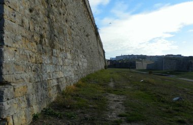 Spain, Pamplona, La Vuelta del Castillo, Citadel of Pamplona, fortress walls