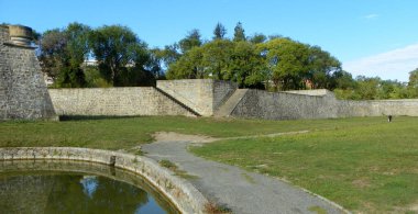 Spain, Pamplona, La Vuelta del Castillo, Citadel of Pamplona, fortress walls