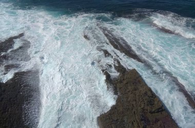 Spain, San Sebastian, view of the Beach of La Concha rocks from Mount Urgull