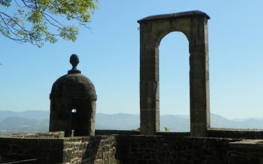 Spain, San Sebastian, Mount Urgull, Mota Castle, part of the defensive walls of the fortress