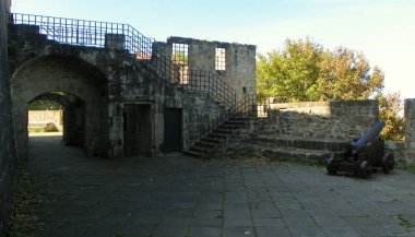 Spain, San Sebastian, Mount Urgull, Mota Castle, part of the defensive walls of the fortress