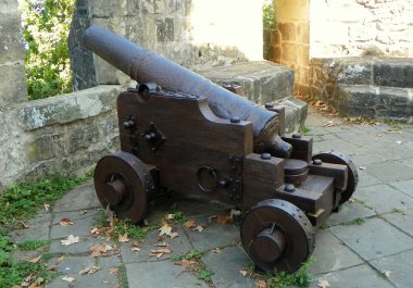 Spain, San Sebastian, Mount Urgull, Mota Castle, ancient historical cannon