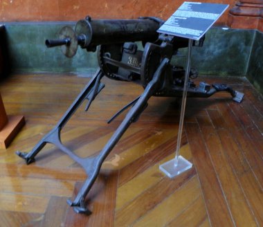 Portugal, Lisbon, R. Museu da Artilharia 51, Lisbon Army Museum, museum exposition, heavy machine gun MG08