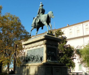 Italy, Rome, 70 Via del Quirinale, Villa Carlo Alberto al Quirinale, equestrian statue of King Charles Albert of Savoy