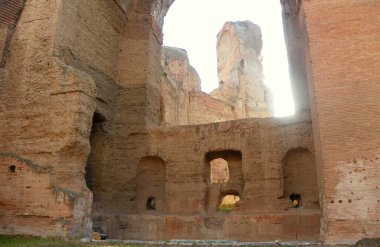 Italy, Rome, Viale delle Terme di Caracalla, Baths of Caracalla (Terme di Caracalla), ruins of ancient bath buildings