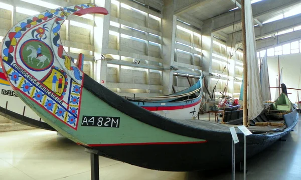 Portugal Lisboa Museu Marinha Exposição Barcos Moliceiro Barco Utilizado Para — Fotografia de Stock
