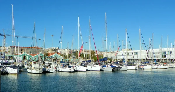 Portugal Lisbon Praca Imperio Yacht Mooring — Zdjęcie stockowe